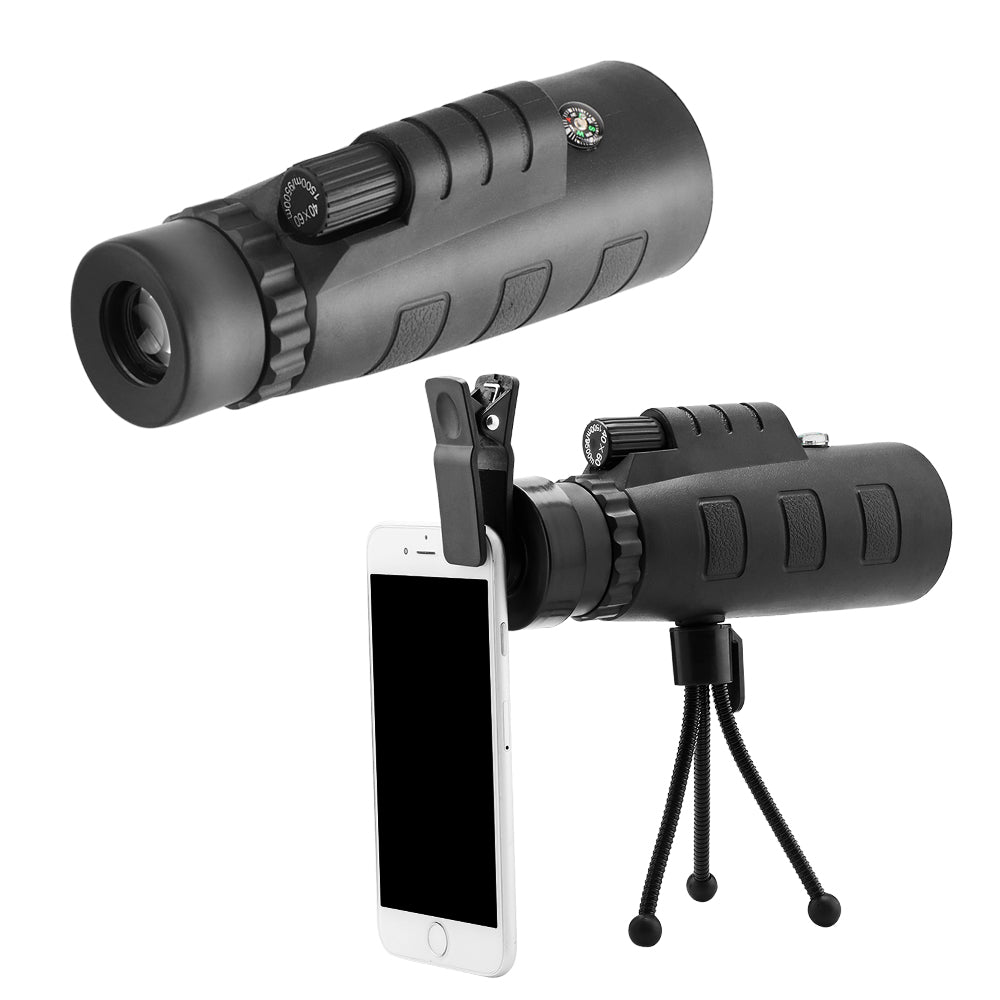 Optiscope 10X HD Optical Monocular Telescope with Phone Clip