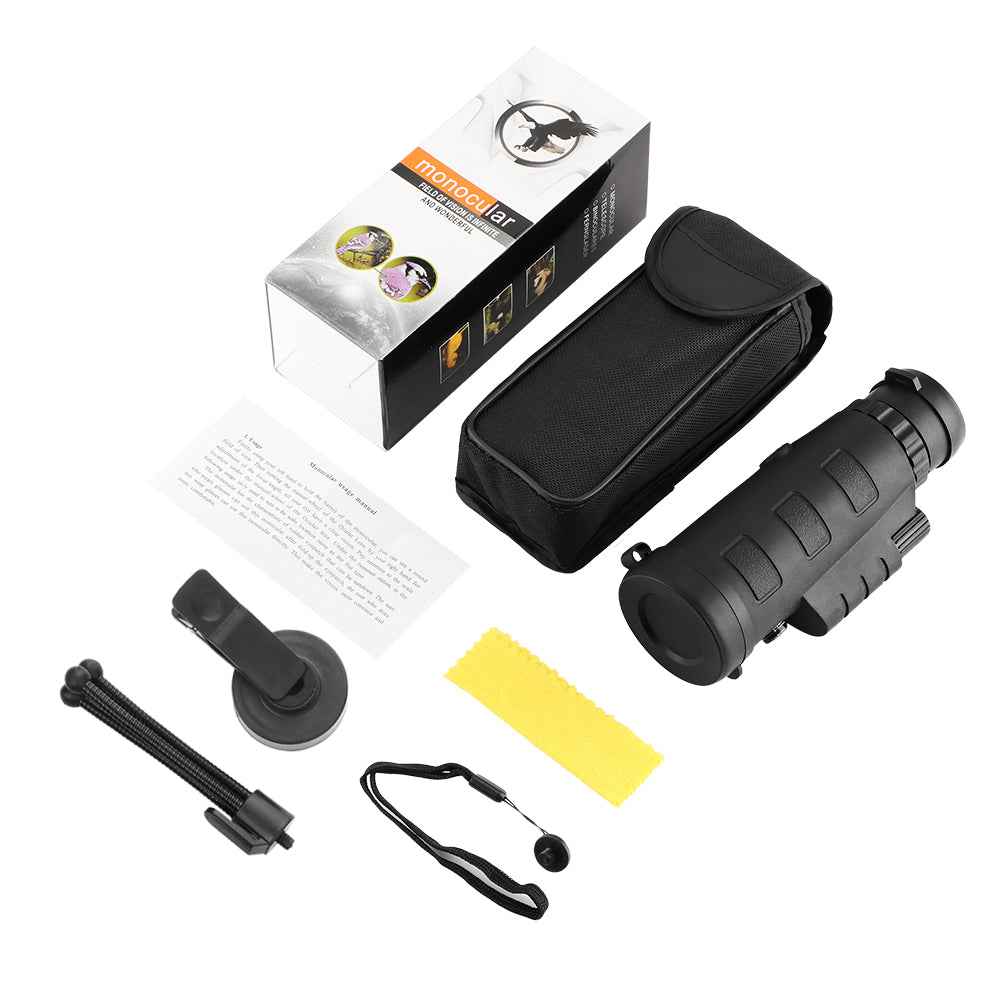 Optiscope 10X HD Optical Monocular Telescope with Phone Clip