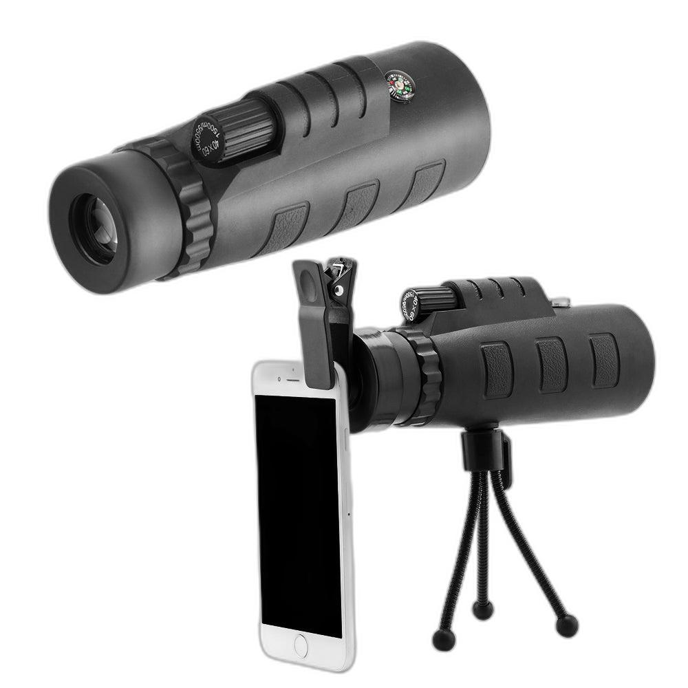 Optiscope 10X HD Optical Monocular Telescope with Phone Clip