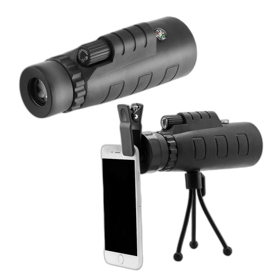 Optiscope 10X HD Optical Monocular Telescope with Phone Clip